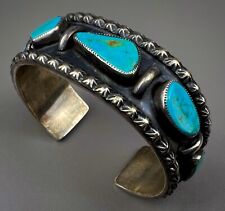 Vintage Navajo Gem Grade Royston Turquoise Sterling Silver Cuff Bracelet 😮 picture