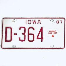 1987 United States Iowa Base Dealer License Plate D-364 4 picture