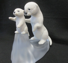Franklin Mint Sea Family with Iceberg, Bisque Figurine Humane Society 1992 (F4) picture