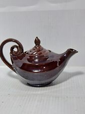VTG Lg Aladdin Teapot Brown Glaze 8