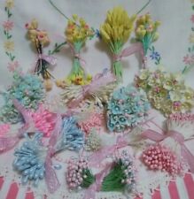 Vintage Forget-me-nots Stamens Blue Pink Millinery Pastel Easter Crafts Journal picture
