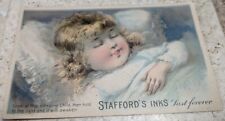 * VERY RARE* VICT. TRADE CARD STAFFORD'S INKS HOLD TO THE LIGHT  picture
