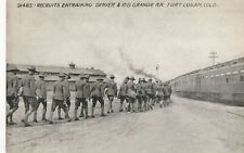 ENGLEWOOD CO - Fort Logan Recruits Entraining Denver & Rio Grande Railroad picture