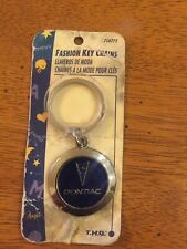 Vintage Pontiac  Key chain Made in USA round Chrome with Blue picture