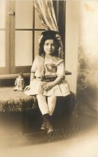 c1910 RPPC Postcard; Little Girl Poses w/ Her Doll, Marcell Studio, Portland OR picture