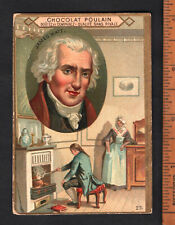 James Watt Rare Profiled Poulain Trade Card 1890's Engineer Inventor Scot Steam picture