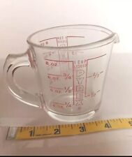 Vintage Pyrex 508 Red Letter D Handle 1 Cup 8 oz Liquid Glass Measuring Cup USA picture