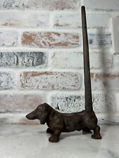 Vintage/Antique Solid Cast Iron Dachshund Weiner Dog Door Stop Figurine picture