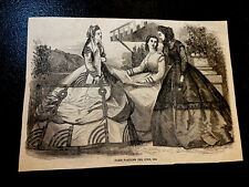 ORIGINAL 1865 Paris Fashions Engraving picture