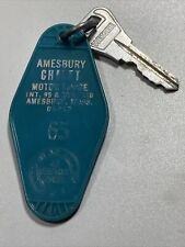 Vintage Amesbury Chalet Motor Lodge  Room Key & Fob Amesbury, Mass. #65 picture