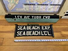 NY NYC SUBWAY ROLL SIGN SMALL FONT SEA BEACH EXPRESS CONEY ISLAND  BMT BROOKLYN picture