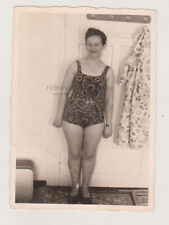 Pretty Cute Mature Woman Beach Swimsuit Curvy Milf Older Lady Female Elderly picture