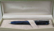 Levenger True Writer Core Blue Swirl & Chrome Ballpoint Pen - New picture