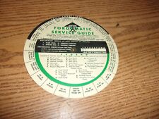 vtg 1953 Fordomatic Service Guide Round Circle Paper picture