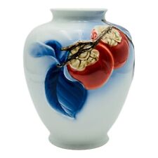Fukagawa Seiji Arita Japanese Fine Porcelain Vase Cobalt Blue Persimmon Urn 8” picture
