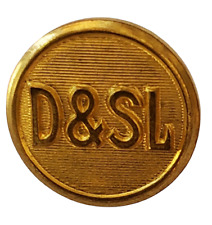 Antique Waterbury Button D&SL Denver Salt Lake Railroad Uniform Button M15 picture