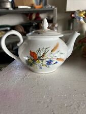 Vintage B.I.A. Cordon Bleu Porcelain Teapot Made in France Floral Wheat Pattern picture