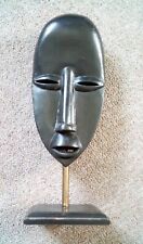 Vintage African Art Mask On Pedestal  15x5.5 In Rare Find picture