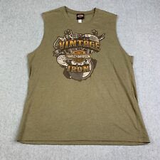 Harley Davidson Tank Top Shirt Olive Green Large Treasure Coast Florida picture