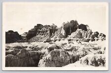 Lusk Wyoming, Castles of Erosion, Cedar Pass, Vintage RPPC Real Photo Postcard picture