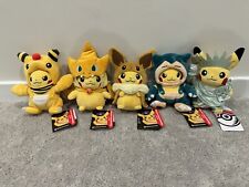 Lot of 5 Pikachu Poncho Eevee, Snorlax, Charizard Pokemon Center Official Plush picture
