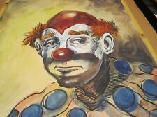 Original Signed Clown Watercolor Painting RARE EARLY George Crionas c1953 LOOK picture