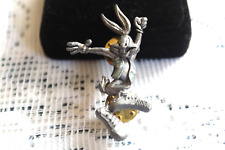 Vintage Solid Pewter BUGS BUNNY Warner Bros Looney Tunes Rabbit Pin picture