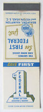 First Federal Savings and Loan - Beaufort Hampton South Carolina Matchbook Cover picture