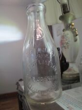 Rare WALNUT LANE DAIRY W.E. JOHNSON 1924 SALISBURY MD milk bottle Quart E 24 vg picture