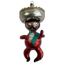 Italy Figural Glass De Carlini Mexican Dancer Man Vintage Christmas Ornament picture