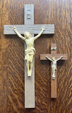 Pair of Vintage Christian Crucifix Crosses Reliegion picture
