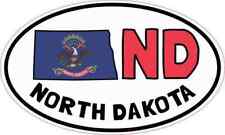 5x3 Oval ND North Dakota Sticker Luggage Car Truck Bumper Cup Tumbler Stickers picture