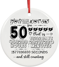 50Th Wedding for Couple,50 Years Anniversary Ornament Present for Wife Husband P picture