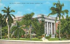 Fort Myers Florida~Lee County Court House~1940s Postcard picture