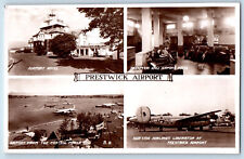 Prestwick Scotland Postcard Prestwick Airport Hotel 1951 Multiview RPPC Photo picture