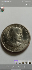 VERY RARE1980 D Wide Rim Near Date $1 Susan B Anthony Dollar COIN GOOD CONDITION picture