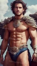 13x19 Male Model Photo Print Muscular Handsome Beefcake Shirtless Hunk -MM660 picture