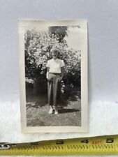 Vintage Photo Snapshot Of Young Woman In Vintage Clothes Cat Eye Glasses picture