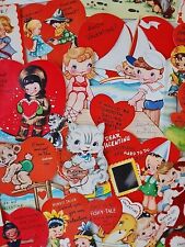 21 Vtg Valentine Greeting Cards Diecut ALL A-MERI-CARD Anthropomorphic LOT 50s  picture