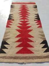 Antique Navajo Handwoven Native American Indian Rug Wool Blanket Carpet 90x39cm picture