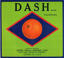*Original* DASH Santa Paula Ventura County Orange Crate Label NOT A COPY picture