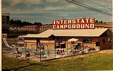 Chilhowie Virginia Interstate Campground Vintage Postcard I-81 Pepsi Sign Pool picture