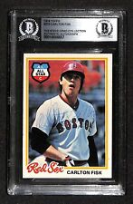 1978 Topps #270 Carlton Fisk VINTAGE Signed Card BECKETT (Grad Collection) picture