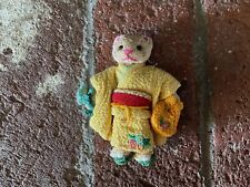 NEW Gorgeous Japanese Lucky Cat Keychain Dressed In Beautiful Kimono picture