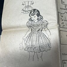 Vintage 1940s Mail Order 2489 Girl’s Ruffle Party Dress Sewing Pattern 6 USED picture
