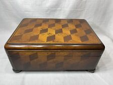 Vintage Theodore Alexander Wooden Parquetry Box Cube Design Hand Made picture