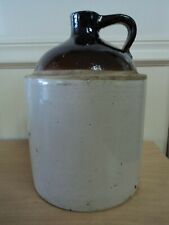 Large Vintage Stoneware Whiskey Jug Crock with Cork Antique Brown/Beige 11