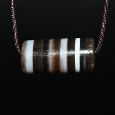 Genuine Ancient Banded Agate Bead with Stripes in Good Condition 1500+ Years Old picture