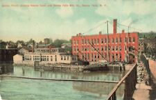 Postcard Seneca Falls, NY: Bridge Street, Canal & Seneca Falls Mfg Co, 1912 DB picture