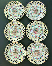  6 Antique Von Schierholz Dresden Plates, Cherubs, Reticulated picture